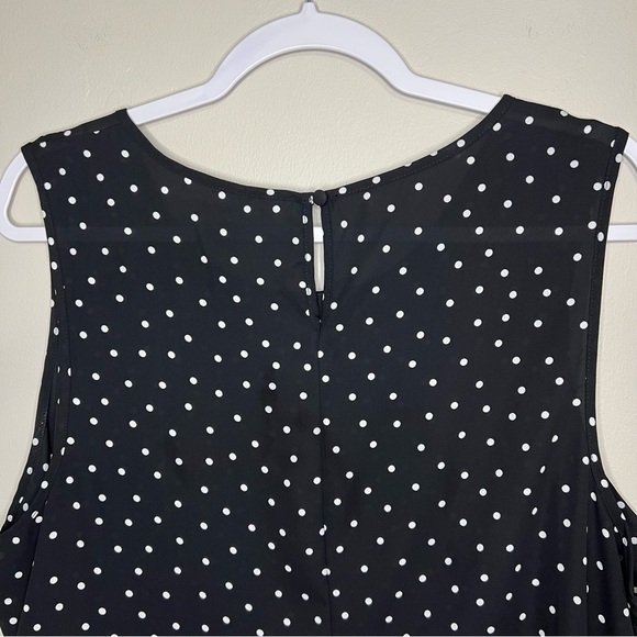 Elle Black and White Polka Dot Peplum Tank Top Blouse size XL - Picture 8 of 9
